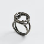 Kathryn Kelly, Round Skeleton Signet Black Ring