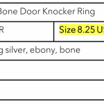 Kathryn Kelly, Ebony and Bone Door Knocker Ring