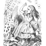 John Tenniel, At this the whole pack rose up into the air, and came flying down upon her...