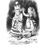 John Tenniel, It can't go straight, you know, if you pin it all on one side', Alice said, as she...
