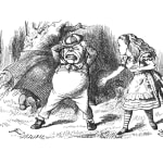 John Tenniel, ‘I knew it was!’ cried Tweedledum, beginning to stamp about wildly and tear his hair, 1988
