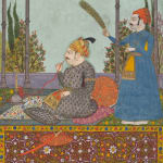 Visnu and Shri embracing Drawing from a set of preparatory drawings for the 'Second Guler' or 'Tehri-Garhwal' Gitagovinda
