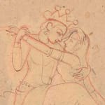 Visnu and Shri embracing Drawing from a set of preparatory drawings for the 'Second Guler' or 'Tehri-Garhwal' Gitagovinda
