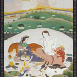 Visnu and Shri embracing Drawing from a set of preparatory drawings for the 'Second Guler' or 'Tehri-Garhwal' Gitagovinda