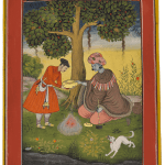 Visnu and Shri embracing Drawing from a set of preparatory drawings for the 'Second Guler' or 'Tehri-Garhwal' Gitagovinda
