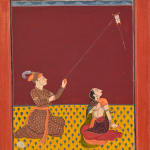Visnu and Shri embracing Drawing from a set of preparatory drawings for the 'Second Guler' or 'Tehri-Garhwal' Gitagovinda