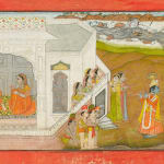 Visnu and Shri embracing Drawing from a set of preparatory drawings for the 'Second Guler' or 'Tehri-Garhwal' Gitagovinda