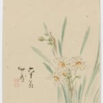 Malerei, #007464 Narzissen (suisen), Japan, Ende Edo (1600-1868), 1862