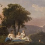Jacques-Antoine VALLIN , Nymphs with Cherubs in an Arcadian Landscape, 18th century