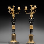Jean-Simon Deverberie (attributed to), A pair of Directoire three-light candelabra ‘Au Jeune Nègre’, attributed to Jean-Simon Deverberie, Paris, date circa...