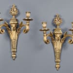 Jean-Charles Delafosse (in the style of), A pair of Louis XVI two-light wall-lights in the style of Jean-Charles Delafosse, Paris,...