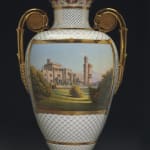 K.P.M. Königliche Porzellan-Manufaktur, Berlin, A highly important Classical armorial and topographical three-piece vase garniture from “The Meiningen Service” by KPM,...