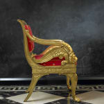 Georg Ludwig Laves, A set of four Empire giltwood fauteuils designed by Georg Ludwig Laves, Hannover, made in 1834