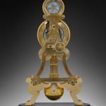 Joseph Coteau (attributed to), A Louis XVI skeletonised pendulum clock, the enamel work attributed to Joseph Coteau, Paris, date circa...