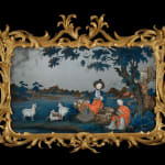 A PAIR OF MID-EIGHTEENTH-CENTURY CHINESE EXPORT REVERSE-PAINTED MIRRORS, CHINESE, CIRCA 1760
