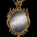 A GEORGE II GILTWOOD CARTEL CLOCK, English, circa 1755