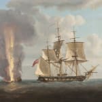 Nicholas Pocock, Captain Jeremiah Coghlan's ship the 'Renard' engaging the French privateer the 'General Ernouf' off Haiti, 1805; The destruction...