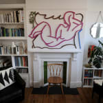 Pink nude on yellow sofa , 2021