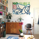 Pink nude on yellow sofa , 2021