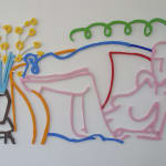 Pink nude on yellow sofa , 2021