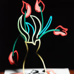 Tulips in a blue vase , 2024