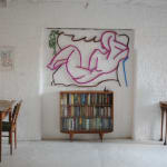 Pink nude on yellow sofa , 2021