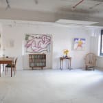 Pink nude on yellow sofa , 2021