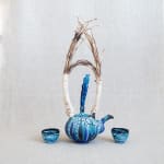 Natalya Sevastyanova , Glazed stoneware with driftwood and Quartz Point cluster, 2020