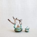 Natalya Sevastyanova , Glazed stoneware with driftwood and Quartz Point cluster, 2020