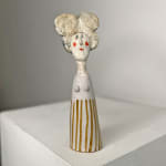 Jane Muir, Little Lady - White with Ochre Stripes