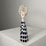 Jane Muir, Little Lady - White with Navy Dots