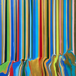 Ian Davenport, Small Blue and Gold, 2024