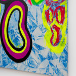 Judith Bernstein, Death Heads/ Hollow Head (on Blue), 2024
