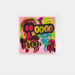 Judith Bernstein, Death Heads (Four Eyes on Hot Pink Ground), 2024