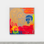 Judith Bernstein, Death Heads (Three Heads), 2024