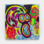 Judith Bernstein, Death Heads/ Hollow Head (on Blue), 2024