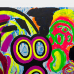 Judith Bernstein, Death Heads/ Hollow Head (on Blue), 2024