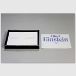 abstract arwork with Albert Einstein inscription