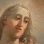Detail of painting representing the face of Jesus
