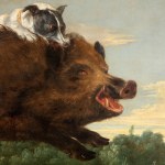 Painting depicting boar hunting