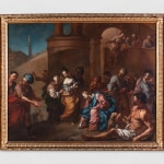 Painting depicting the Gospel passage in which Christ meets the adulteress.