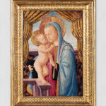 A tempera painting of the Virgin Mary and Jesus Christ.