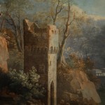 Detail of a painting of a fortress