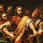 Detail of a painting representing several figures