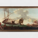 painting of a navy with a large vessel