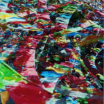 Photograph representing colourful little flags