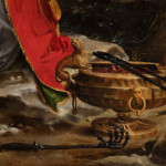 Detail of the painting depicting a pitcher.
