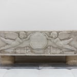 A marble sarcophagus.