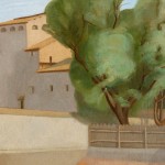 Detail of an oil painting of the view of Rome (Convent of S. Bonaventura al Palatino).