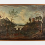 Painting of River Landscape with Bridge